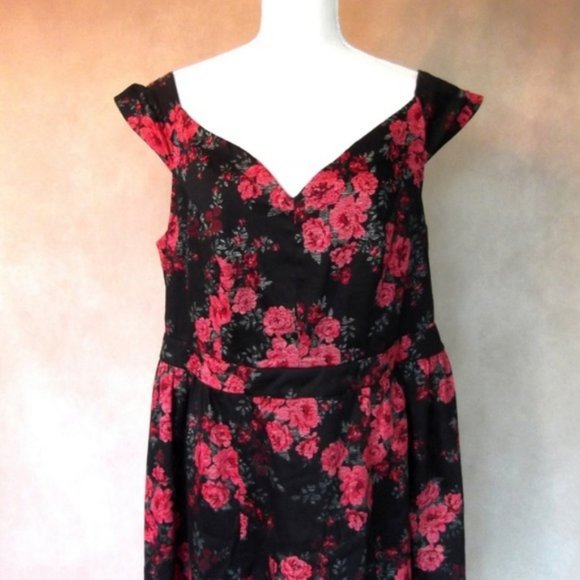 NWT Torrid Floral Off Shoulder Swing Dress Size 14 - Picture 2 of 6